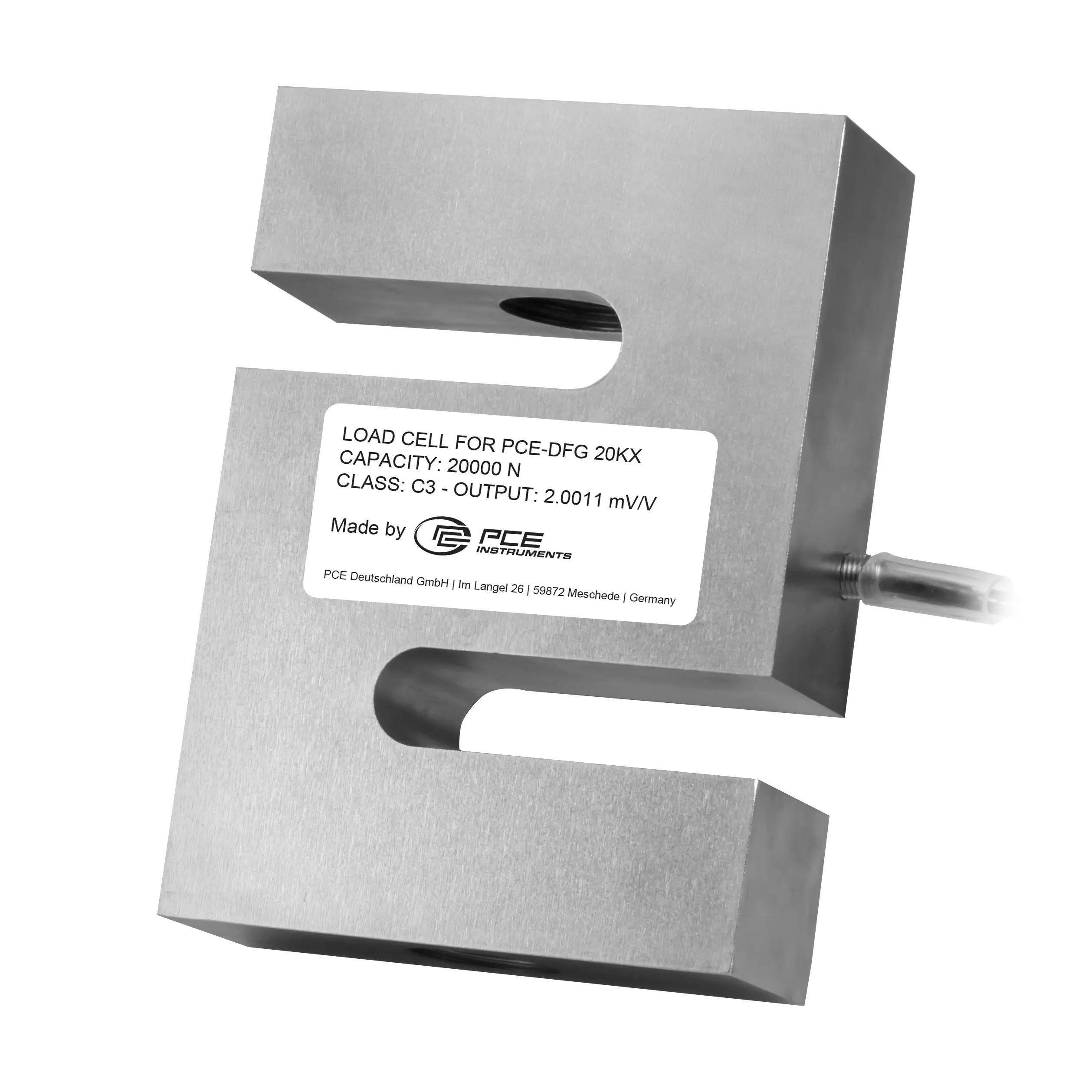 Imagen del Dinamómetro PCE DFG 20K X de PCE Instruments con compresión hasta 20000 N, en Biltron.