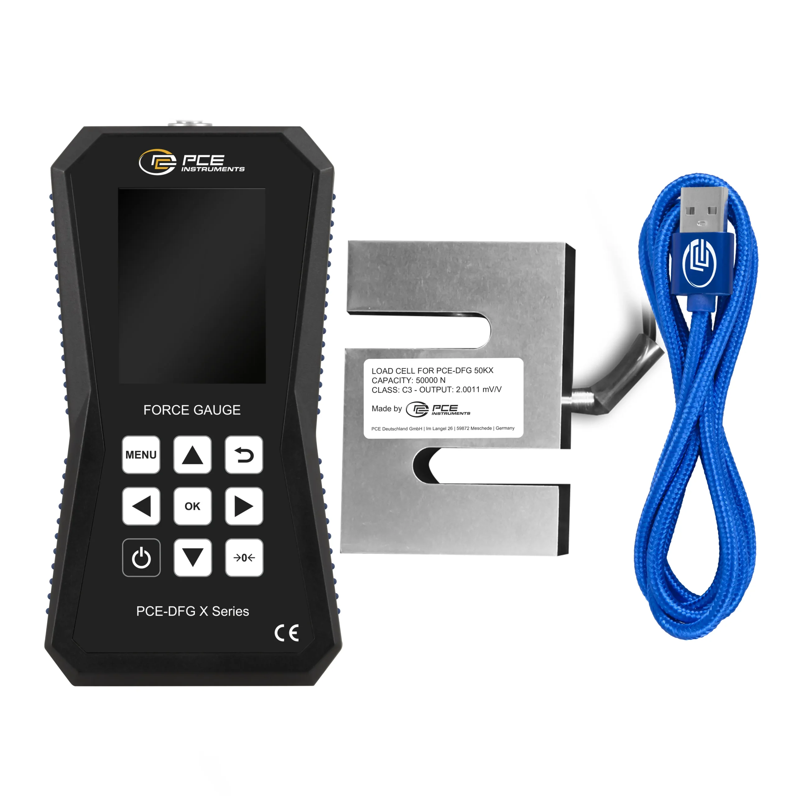 Dinamómetro PCE DFG 50K X de PCE Instruments con compresión hasta 500000 N