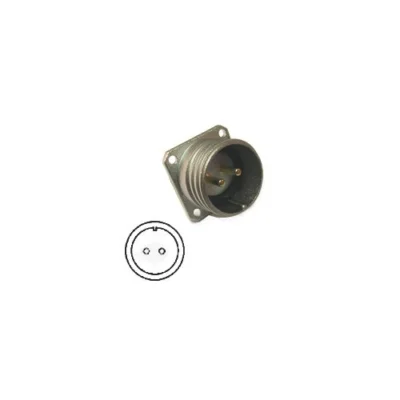 Ejemplo de un Conector militar macho base, montaje panel, 2 v铆as, di谩metro 20 mm, en Biltron.