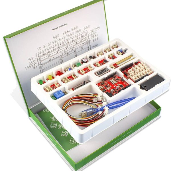 Tarjeta BASIC I/O de MK Electrónica con periféricos de entrada y salida compatible con Arduino