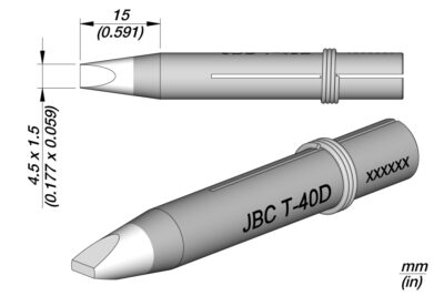 Punta de soldador JBC 0300608 T-40D Long Life para estaciones 30ST y 40ST