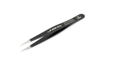 Pinza JBC HPTE0C9SA de alta precisión con recubrimiento epoxi ESD y punta afilada corta